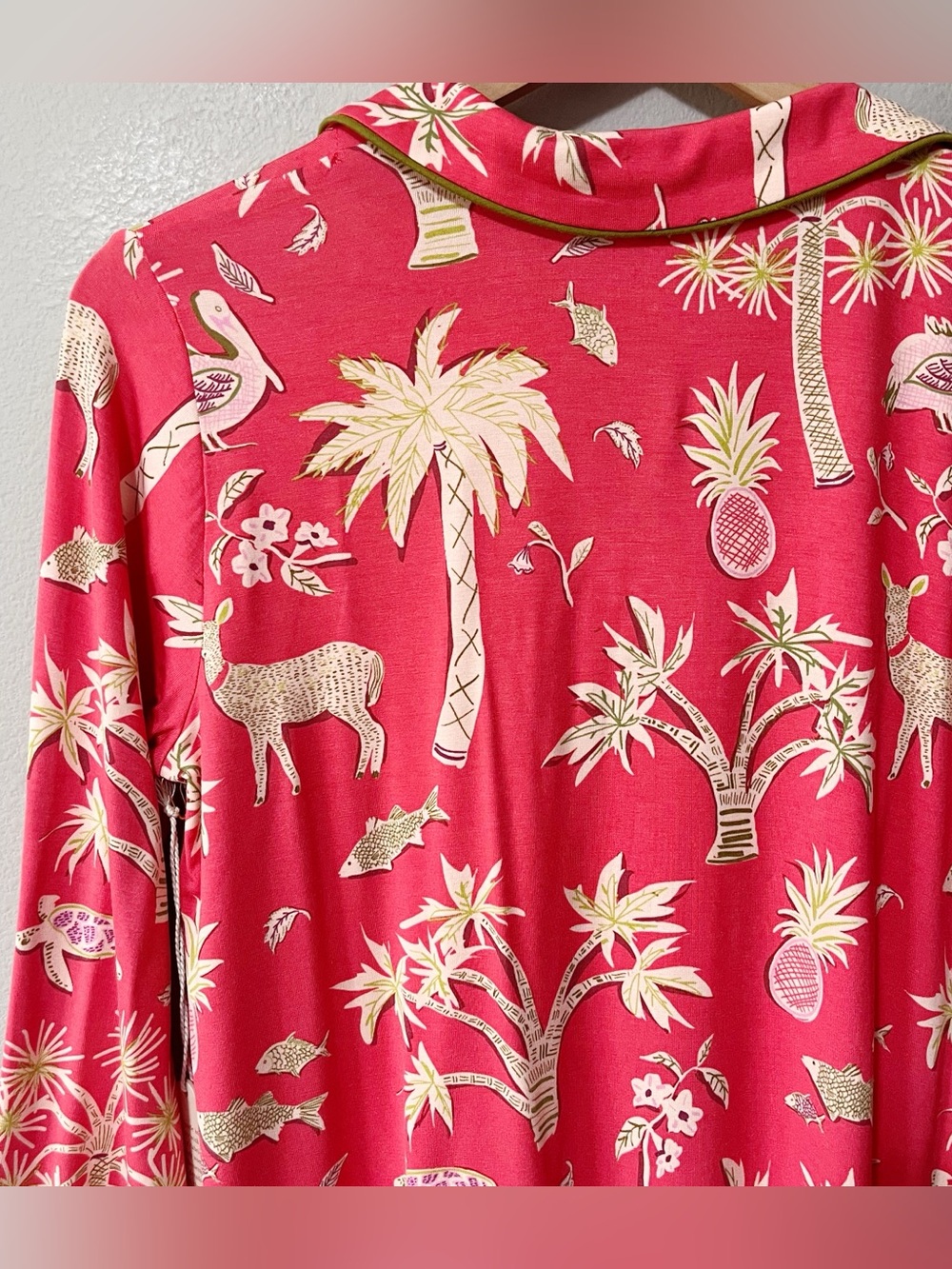 Spartina 449 NWT Pajama Button Sleep Shirt Lowcountry Fauna Red Print Size Small - Picture 8 of 12